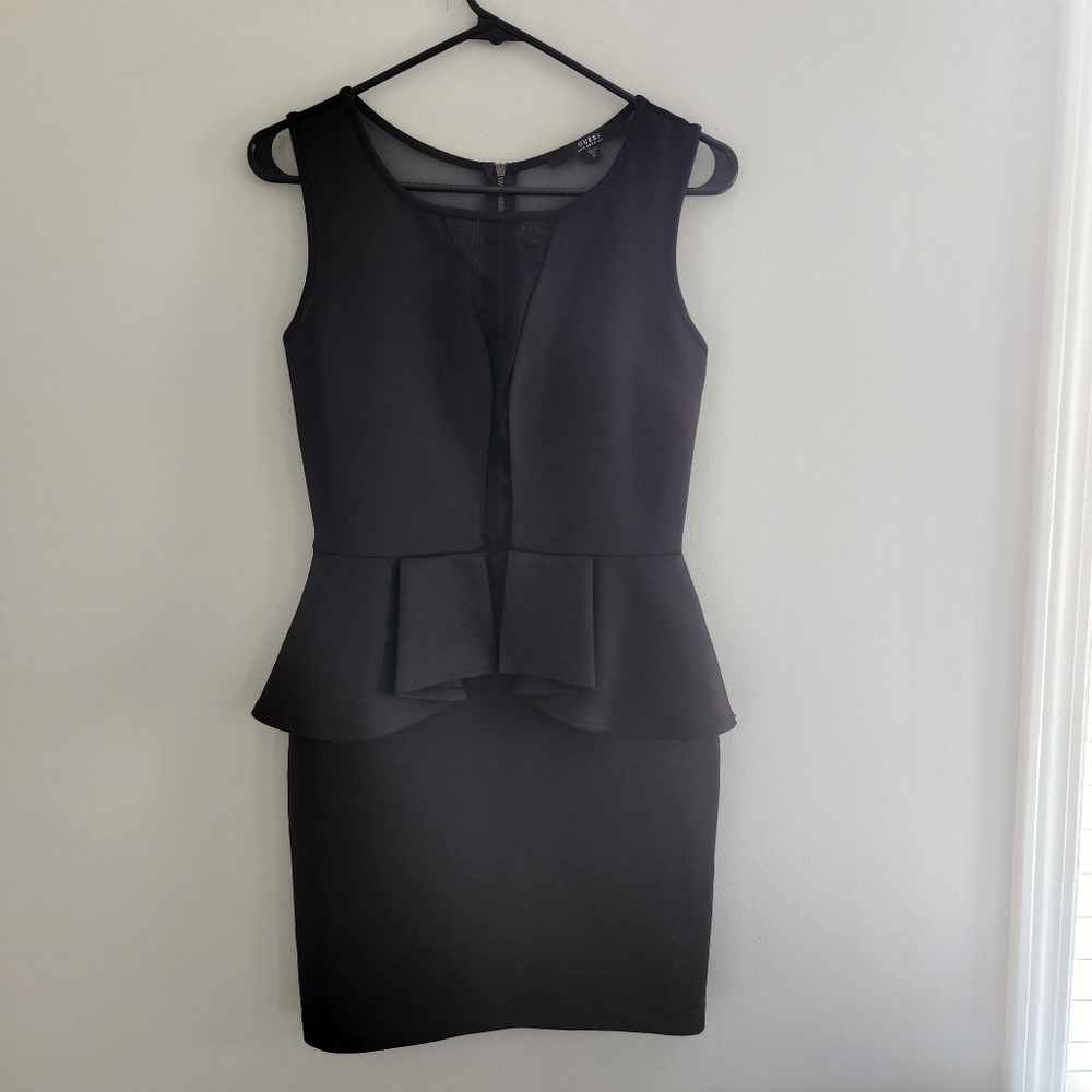Guess black peplum dress